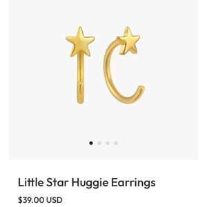 Little Star Huggie Earrings, Gold